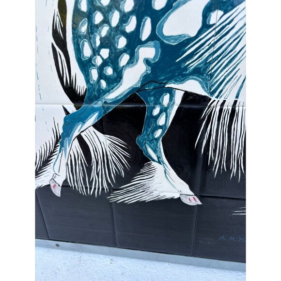 Spirit Horse Serigraph Tile Art Work Artist A M Henry 68 The Action Horse Series - Picture 5 of 13